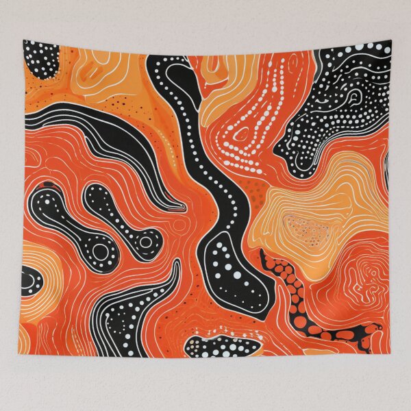 Item preview, Aboriginal Inspired Dot Art - Lava Paths designed and sold by GrinGalore.