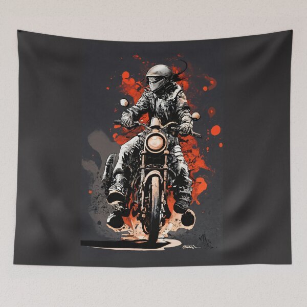 Item preview, Vintage sketch of a woman and a motorcycle. designed and sold by duneArt.