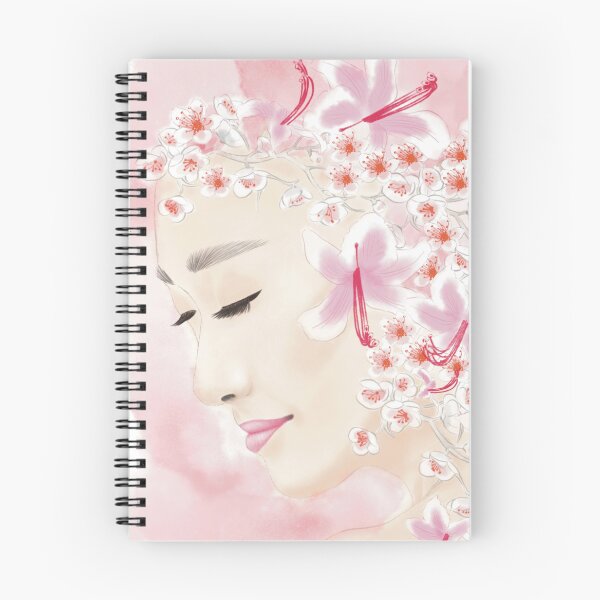 Item preview, Ashanti - Asian Woman, Red Pink Flowers (square), Digital Watercolour  designed and sold by written4r7.