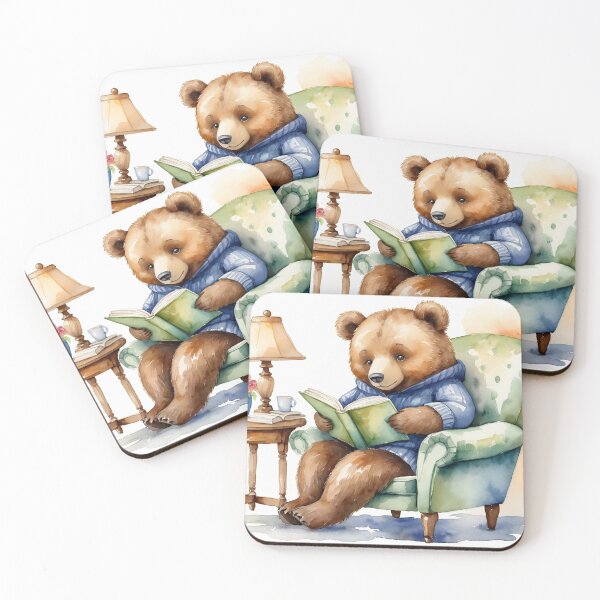 Item preview, Watercolor bear cozy illustration designed and sold by Te Amo.