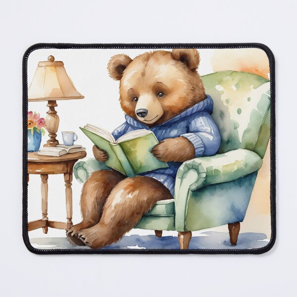Item preview, Watercolor bear cozy illustration designed and sold by Te Amo.