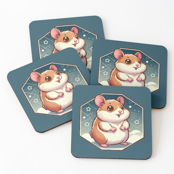 Item preview, Happy Hamster Starry Night Clouds Cartoon Illustration Drawing designed and sold by CoffeeIsATrip.