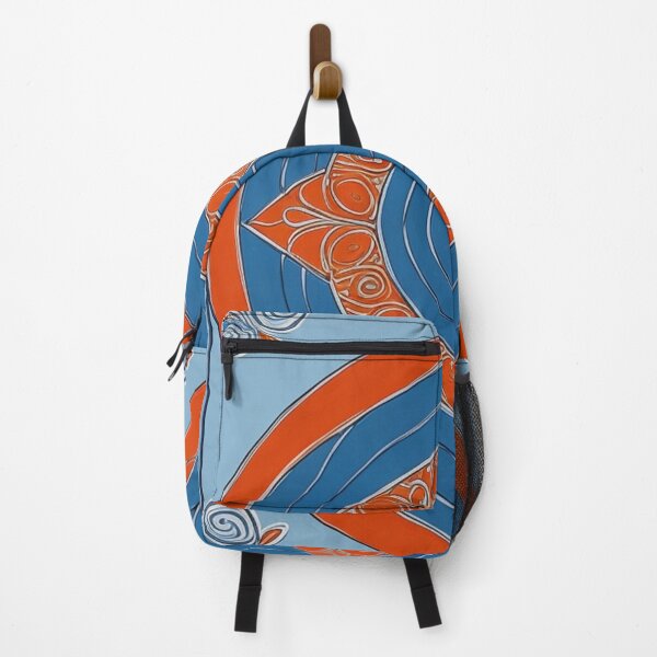 Item preview, Light Blue & Orange Meander designed and sold by TondoMeander.
