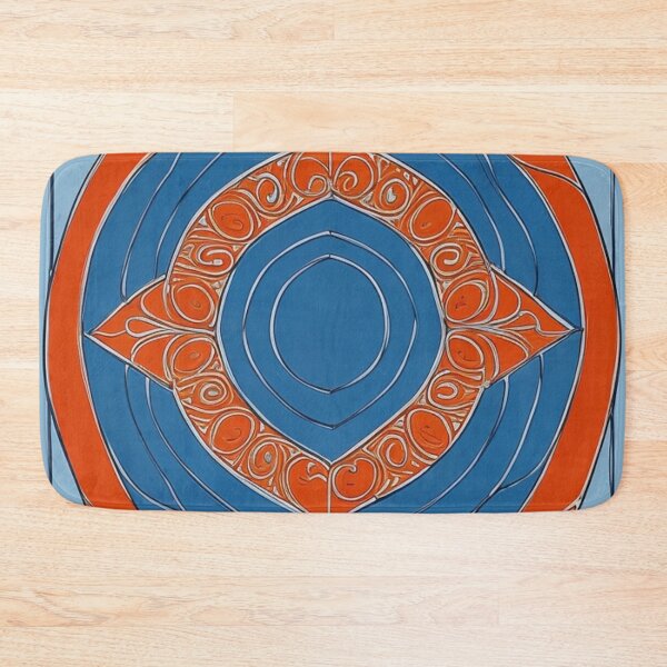Item preview, Light Blue & Orange Meander designed and sold by TondoMeander.