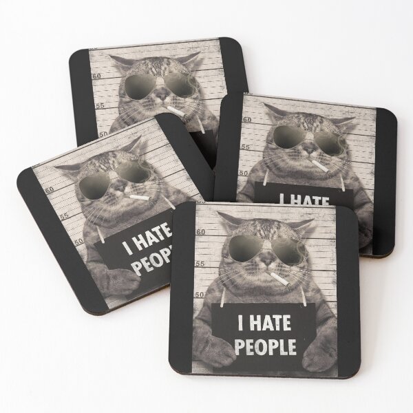 Item preview, I Hate People Cat designed and sold by bonk-cycling.