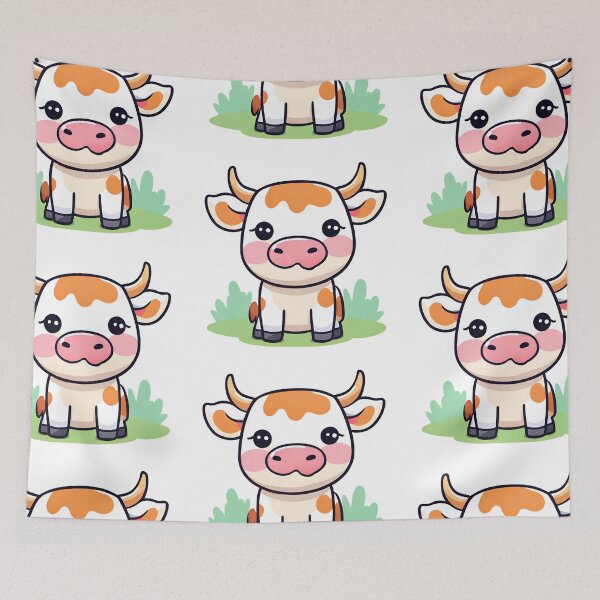 Item preview, Cute Cow, Cute Animal, kawaii animal designed and sold by PurpleWay.