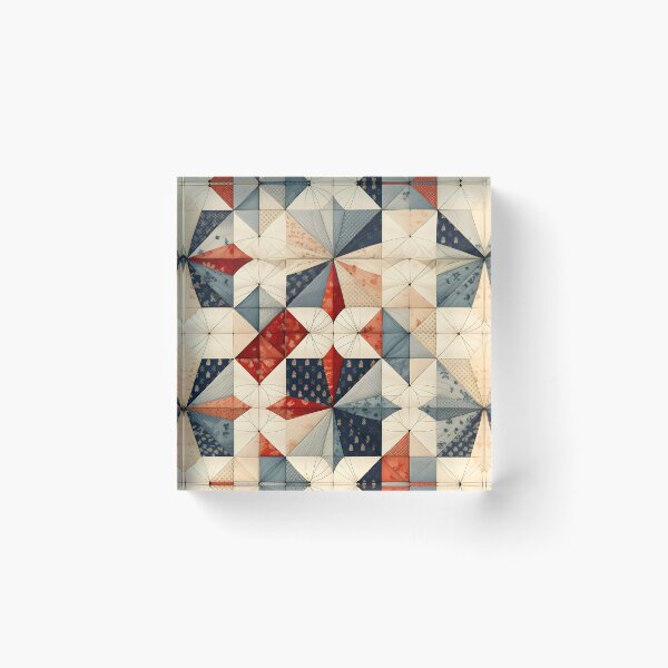 Item preview, Retro 30s Geometric Distressed Patchwork Quilt Pattern designed and sold by SecretDicer.