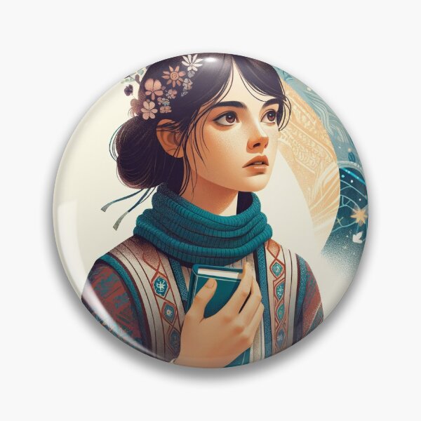 Item preview, Chica con un libro en un mundo de fantasía. designed and sold by illustrationMat.