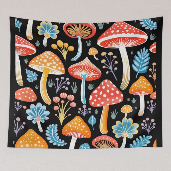 Item preview, Mushroom Pattern With Vibrant Colors designed and sold by Uday24.