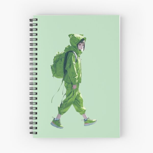 Item preview, Adorable Kawaii Hiker Strolls in Stylish Green Outfit ? designed and sold by Anpano.