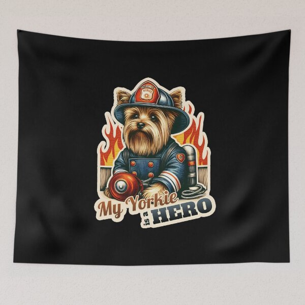 Item preview, Yorkshire Terrier Fireman designed and sold by ThisDress.