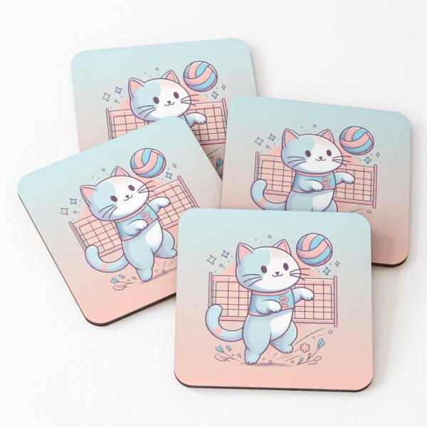 Item preview, Cat playing volleyball  designed and sold by Hania777.