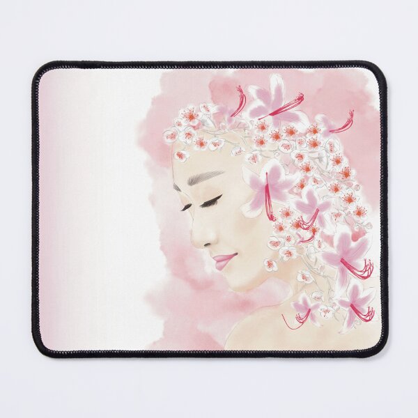 Item preview, Ashanti - Asian Woman, Red Pink Flowers, Digital Watercolour designed and sold by written4r7.