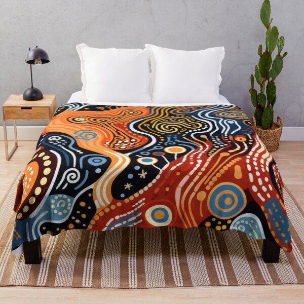 Item preview, Aboriginal Inspired Dot Art - Water Pathways designed and sold by GrinGalore.
