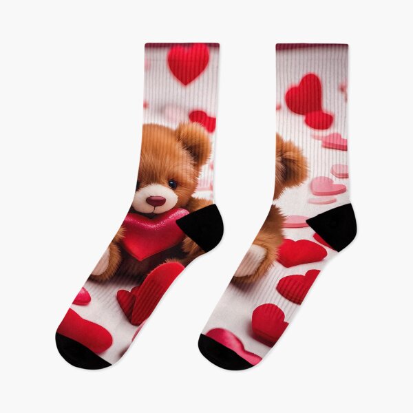 Item preview, Teddy celebrating Valentines day, randome floating love hearts designed and sold by Colin Bentham.