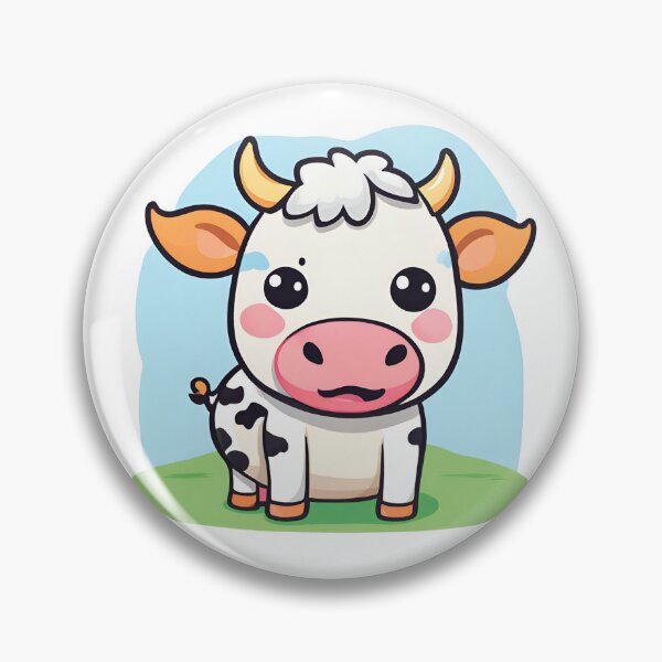 Item preview, Cute Kawaii Cow, Cow in a farm, Cute Animals designed and sold by PurpleWay.