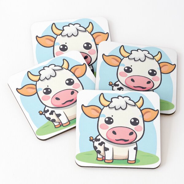 Item preview, Cute Kawaii Cow, Cow in a farm, Cute Animals designed and sold by PurpleWay.