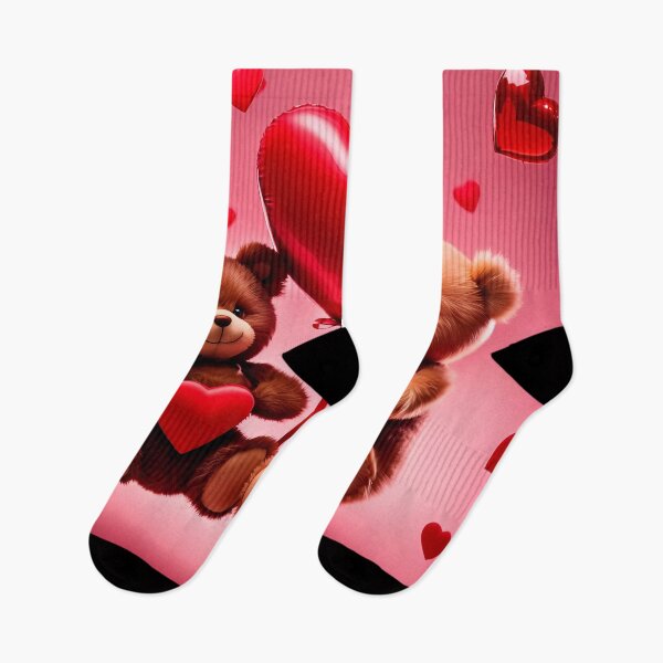 Item preview, Teddy celebrating Valentines day, randome floating love hearts designed and sold by Colin Bentham.