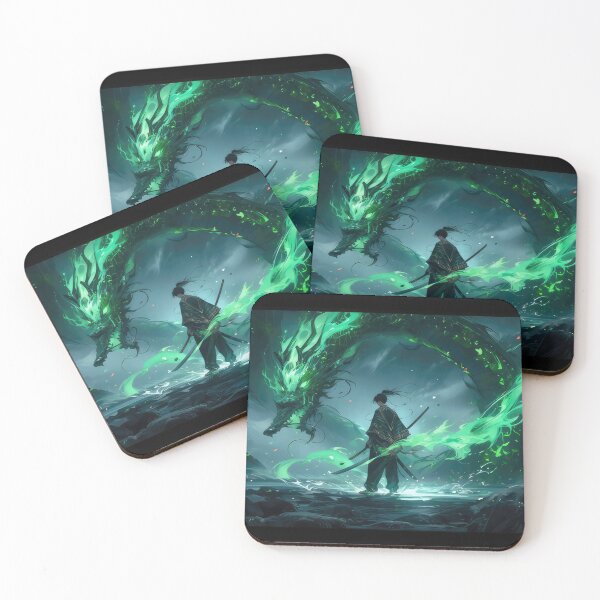 Item preview, Samurai Warrior with Green Dragon  designed and sold by momosstyle.