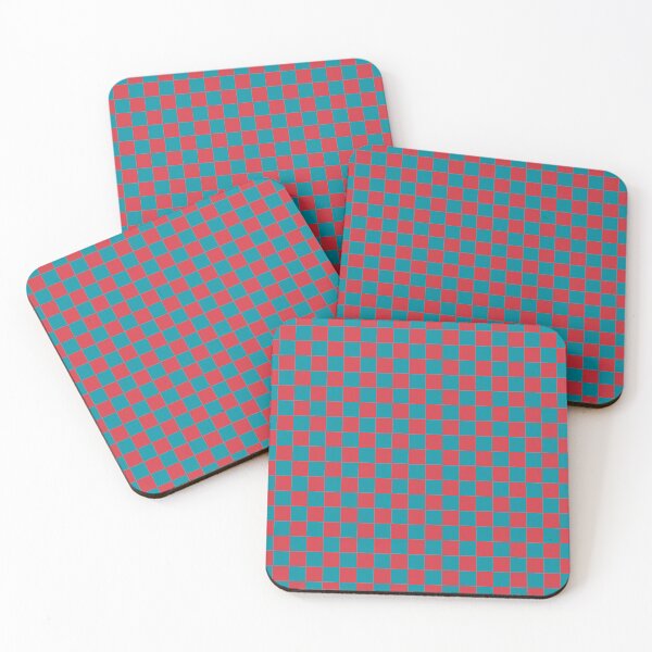 Item preview, Checkered Coral Teal Red Pattern designed and sold by LinDraws.