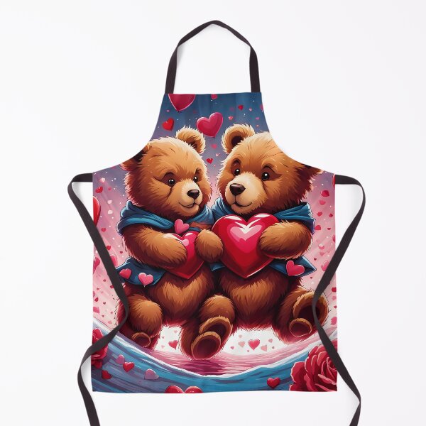 Item preview, Teddy celebrating Valentines day, randome floating love hearts designed and sold by Colin Bentham.