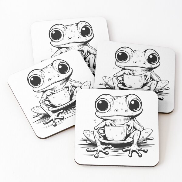 Item preview, SWEET ANIMAL: Sweet froggy with cup of a coffee designed and sold by Animals, Nature & Landscapes.