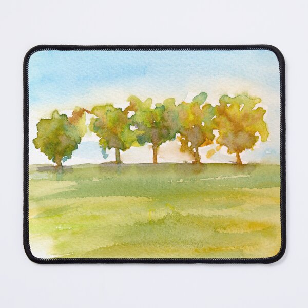 Item preview, Loose Watercolour Trees in Summer Fields designed and sold by paleheather.