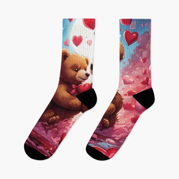 Item preview, Teddy celebrating Valentines day, randome floating love hearts designed and sold by Colin Bentham.