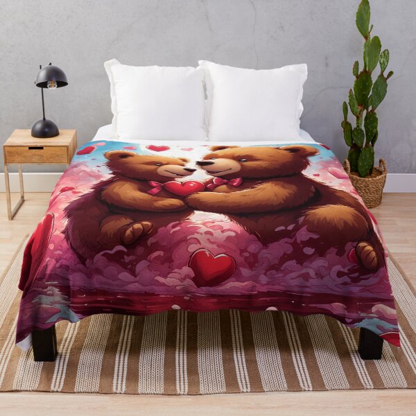 Item preview, Teddy celebrating Valentines day, randome floating love hearts designed and sold by Colin Bentham.