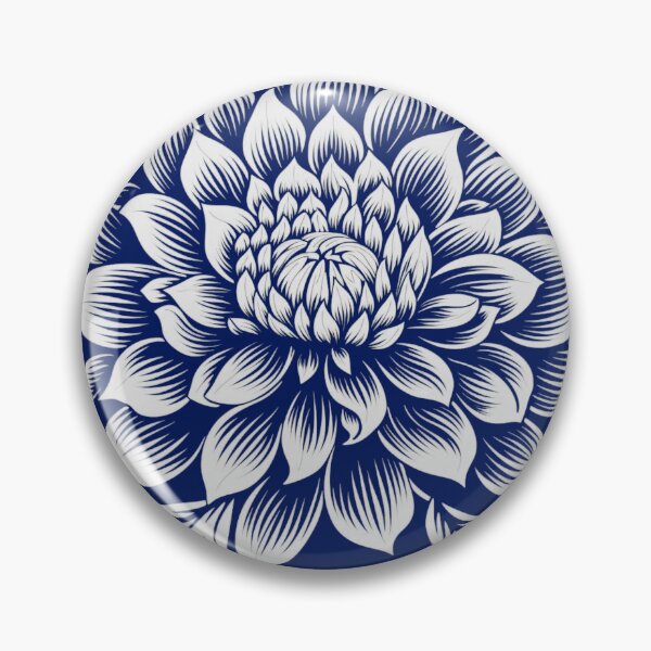 Item preview, Dalia Flower: Navy Blue Pattern designed and sold by AnnDart.