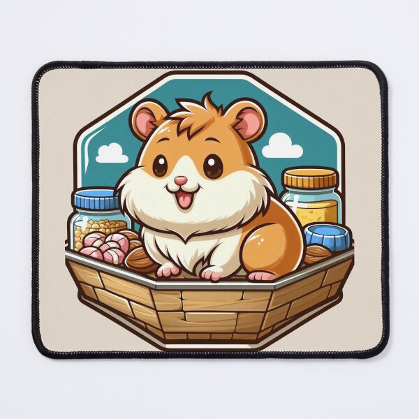Item preview, Happy Hamster Cottagecore Cartoon Illustration Drawing designed and sold by CoffeeIsATrip.