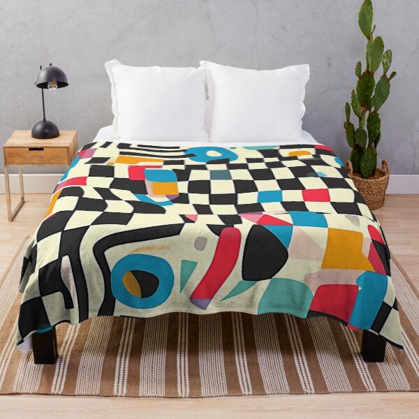 Item preview, Colorful Figures Shapes - Optical illusion - oldschool painting like pattern designed and sold by Sp3ctrumOfColor.