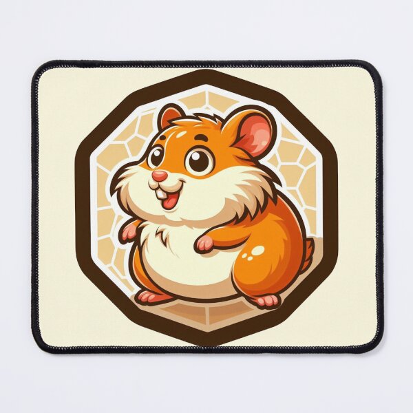 Item preview, Chonky Thicc Happy Hamster Cartoon Illustration Drawing designed and sold by CoffeeIsATrip.