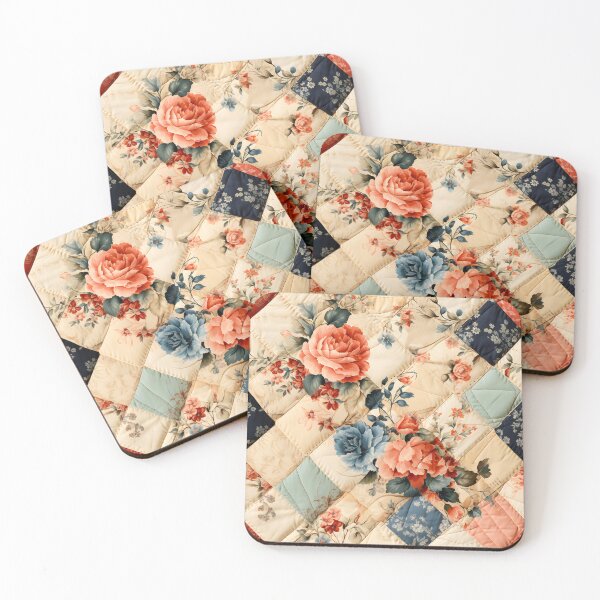 Item preview, Retro 30s Floral Patchwork Quilt Pattern designed and sold by SecretDicer.