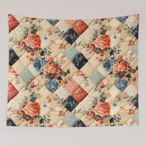 Item preview, Retro 30s Floral Patchwork Quilt Pattern designed and sold by SecretDicer.