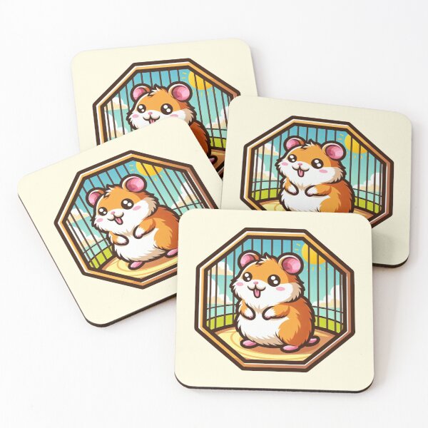 Item preview, Sunshine Happy Fluffy Hamster Cartoon Illustration Drawing designed and sold by CoffeeIsATrip.