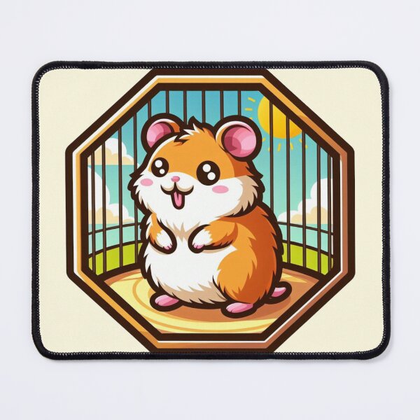 Item preview, Sunshine Happy Fluffy Hamster Cartoon Illustration Drawing designed and sold by CoffeeIsATrip.