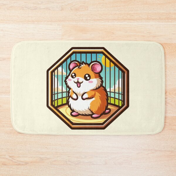 Item preview, Sunshine Happy Fluffy Hamster Cartoon Illustration Drawing designed and sold by CoffeeIsATrip.