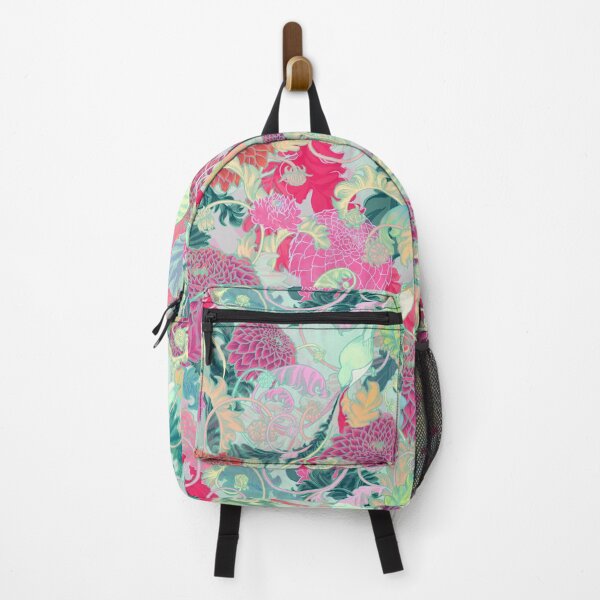 Item preview, psychedelic pop colorful pastel whimsical songbird floral chinoiserie repeating pattern design NOT AI designed and sold by Ruth Cadioli.