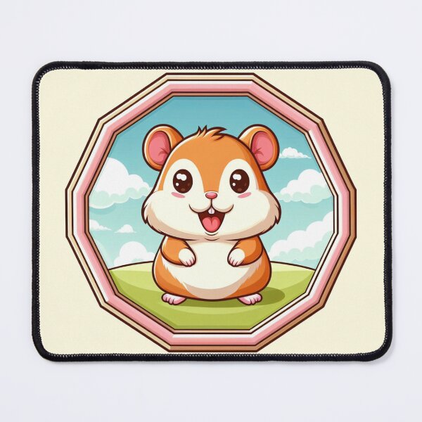 Item preview, Beautiful Day Happy Hamster Cartoon Illustration Drawing designed and sold by CoffeeIsATrip.