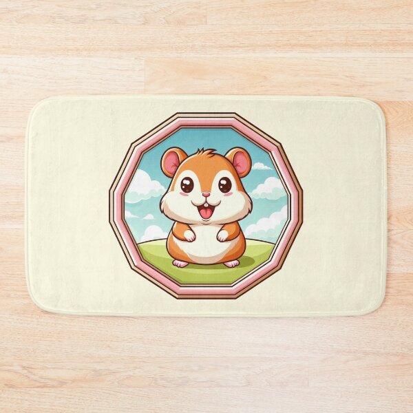 Item preview, Beautiful Day Happy Hamster Cartoon Illustration Drawing designed and sold by CoffeeIsATrip.
