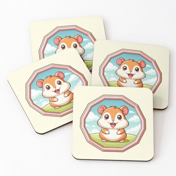 Item preview, Beautiful Day Happy Hamster Cartoon Illustration Drawing designed and sold by CoffeeIsATrip.