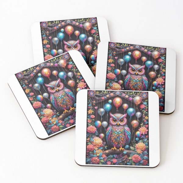 Item preview, Owl Loves Beautiful Flowers And Balloons  designed and sold by BotunPeony.