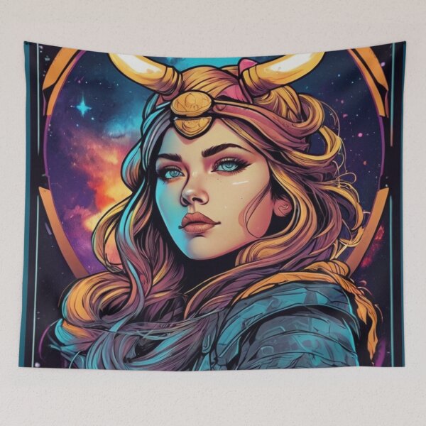 Item preview, Galaxy Girl Viking designed and sold by TondoMeander.