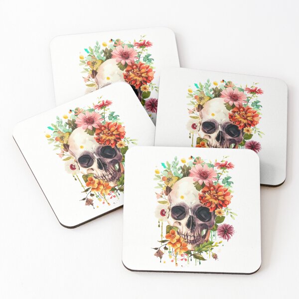 Item preview, Flower Skull Artwork designed and sold by KatanaCreative.