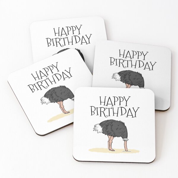 Item preview, Ostrich Happy Birthday Sarcasm Wildlife Nature Lover designed and sold by doodlerob.