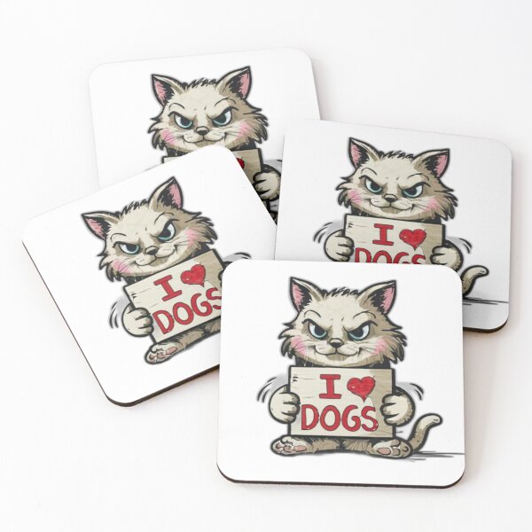 Item preview, Cat with text 'I love dogs'  designed and sold by Tomasz  Siennicki.