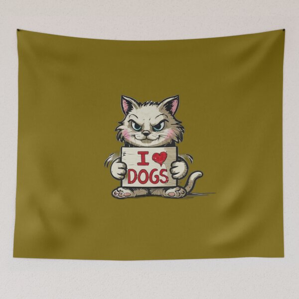 Item preview, Cat with text 'I love dogs'  designed and sold by Tomasz  Siennicki.