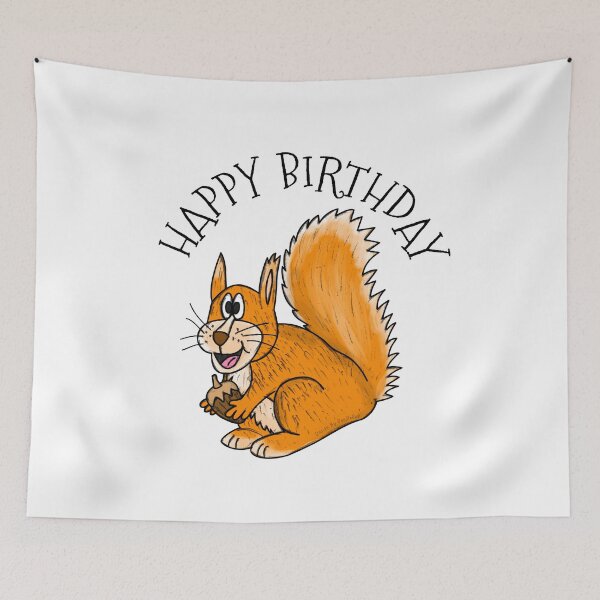 Artikelvorschau, Eichhörnchen, alles Gute zum Geburtstag! Wildtiere, Tierliebhaber, Naturfreunde entworfen und verkauft von doodlerob.