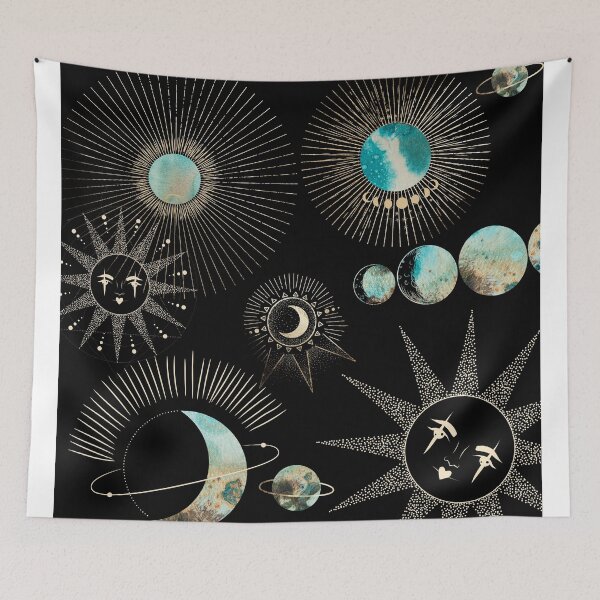 Item preview, Blue and Golden Cosmic Skies designed and sold by ApplesCinnamon.